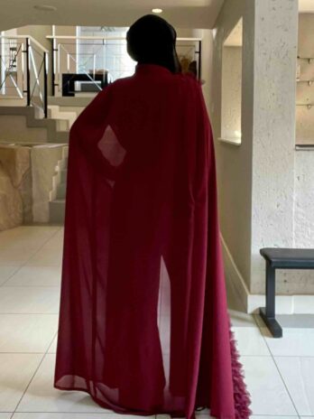 Maroon Ruffle Cape