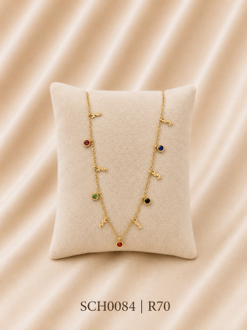 Jewel Script Necklace