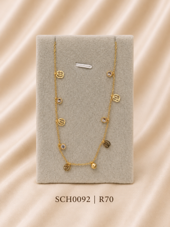 Golden Charm Cascade Necklace