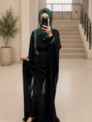 Ruched Loewe Tape Abaya