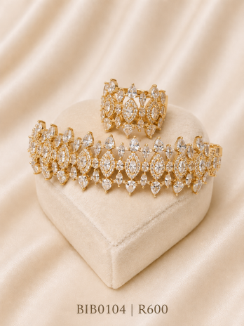Royal Crystal Cuff Set