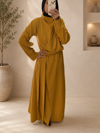 Golden Waterfall Duster Coat