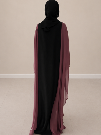 Dusky Rose Embellished Butterfly Abaya