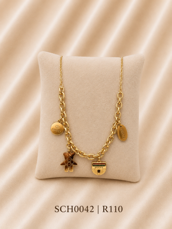 Golden Charm Lock Necklace