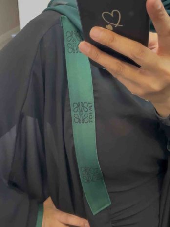 Ruched Loewe Tape Abaya